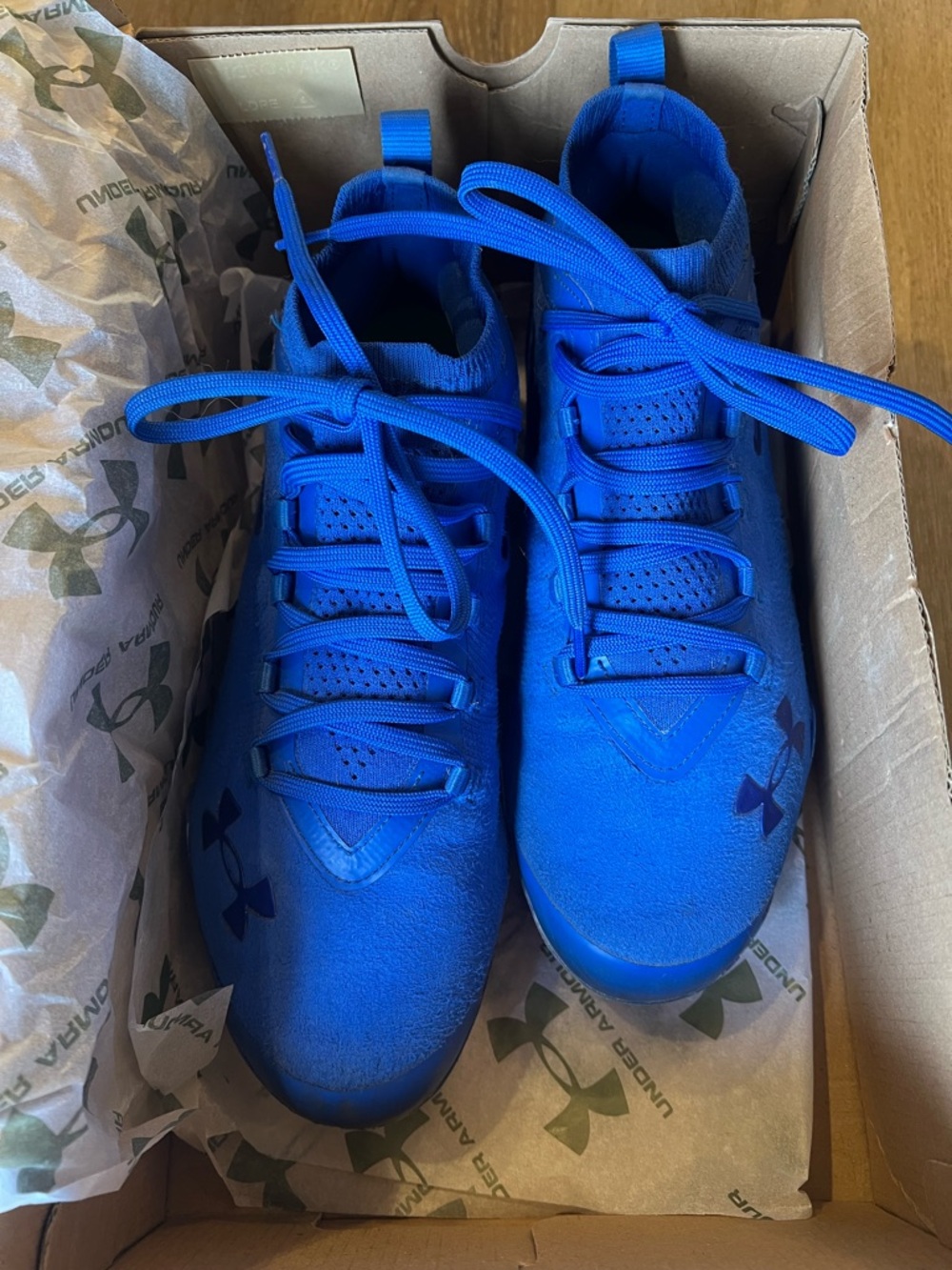Under Armour Royal Blue Football Cleats - Picture 2 of 7